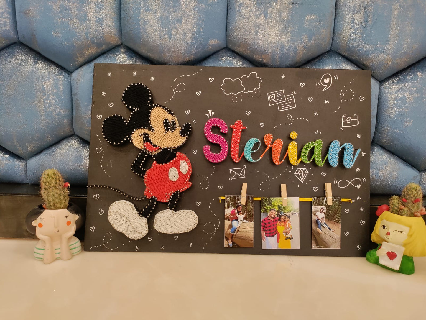 Nameplate String art with Cartoon Character - WeGift
