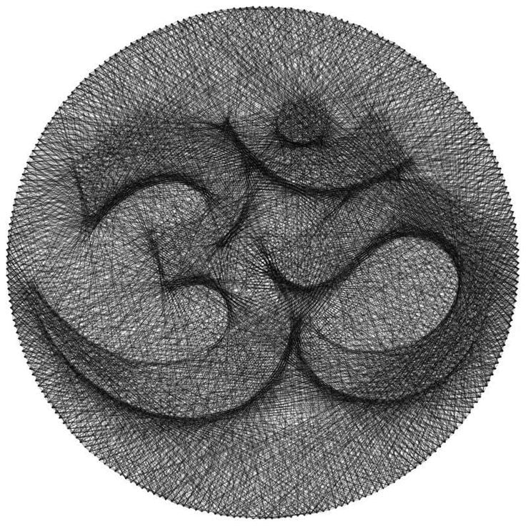 Religious Symbol Thread Art – Personalized Spiritual Artwork | Handcrafted Monochrome Wall Art for Modern Homes - Stitch&Gift