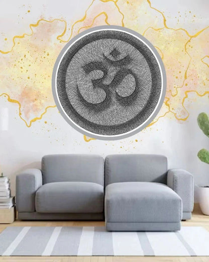 Religious Symbol Thread Art – Personalized Spiritual Artwork | Handcrafted Monochrome Wall Art for Modern Homes - Stitch&Gift
