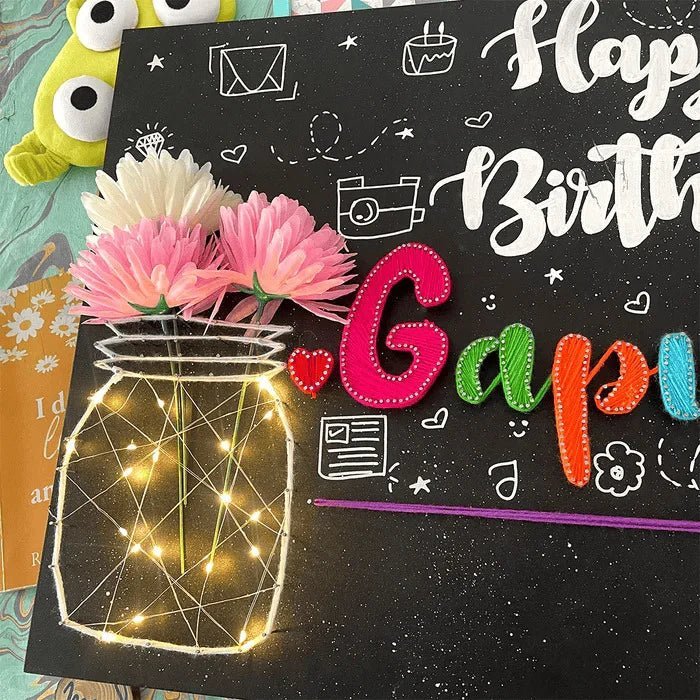 Birthday Wishes String Art with jar for Loved Ones - WeGift
