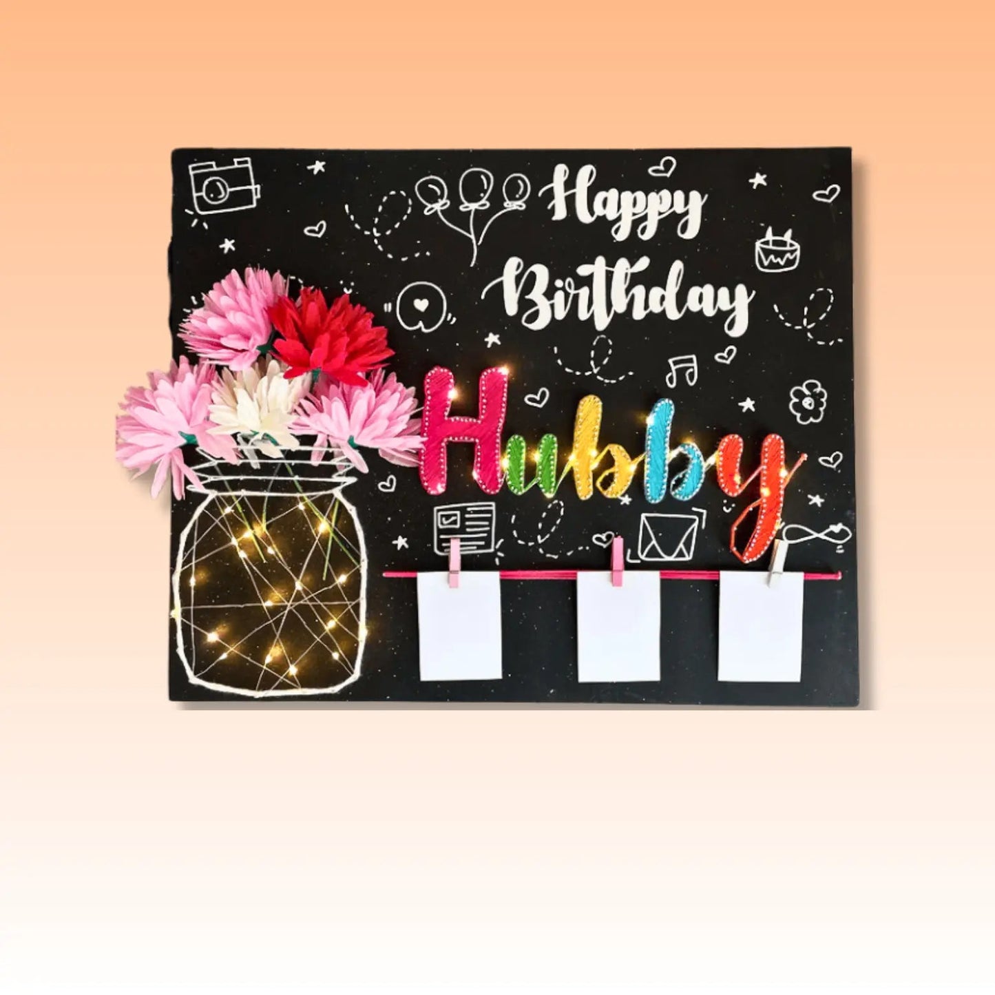 Birthday Wishes String Art with jar for Loved Ones - WeGift