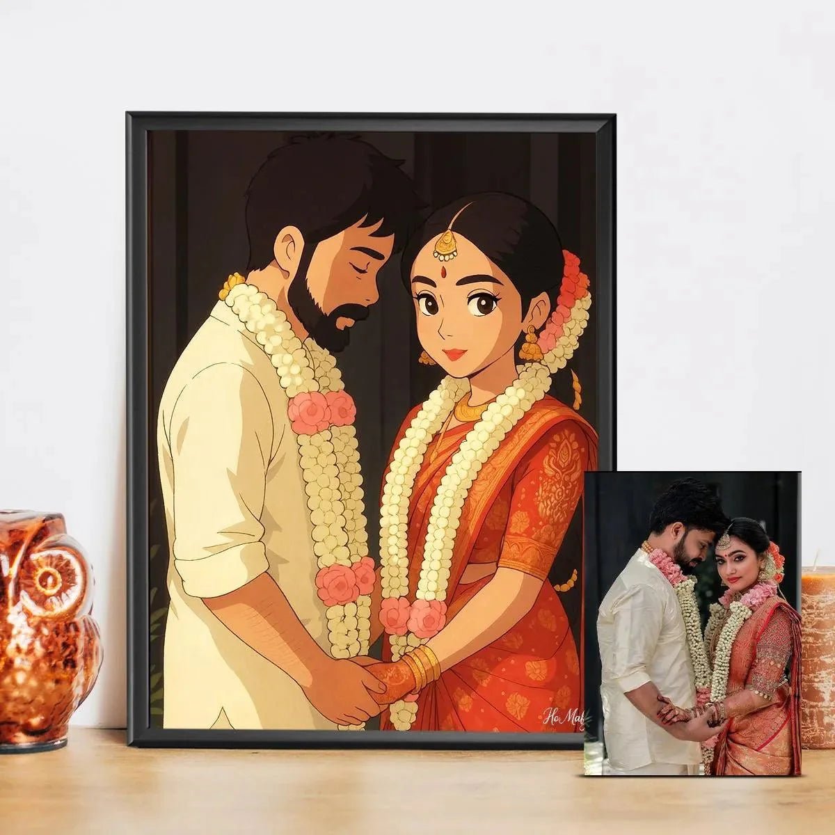 Customized Couple Ghibli Art Photo Frame - WeGift