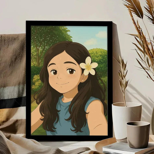 Customized Photo and Ghibli Effect Studio, Anime Style Frame, Ghibli Photo Frame Prints, Personalized Frame with Photo Upload, Customized Gift - WeGift