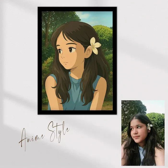 Customized Photo and Ghibli Effect Studio, Anime Style Frame, Ghibli Photo Frame Prints, Personalized Frame with Photo Upload, Customized Gift - WeGift