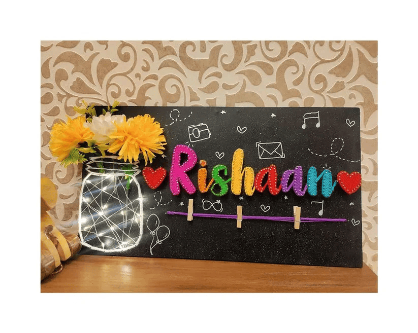 Hashtag String art Nameplate with Light Jar - WeGift