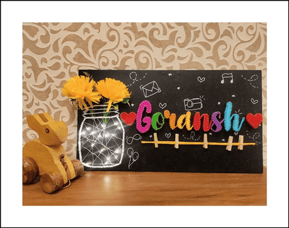 Hashtag String art Nameplate with Light Jar - WeGift