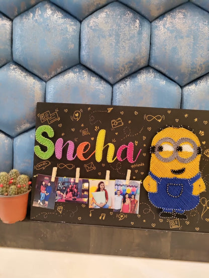 Nameplate String art with Cartoon Character - WeGift