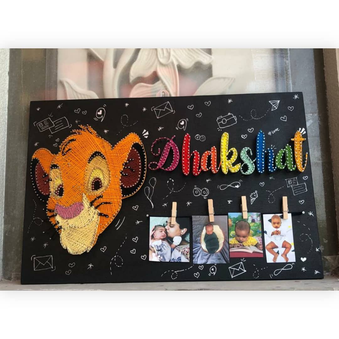 Nameplate String art with Cartoon Character - WeGift