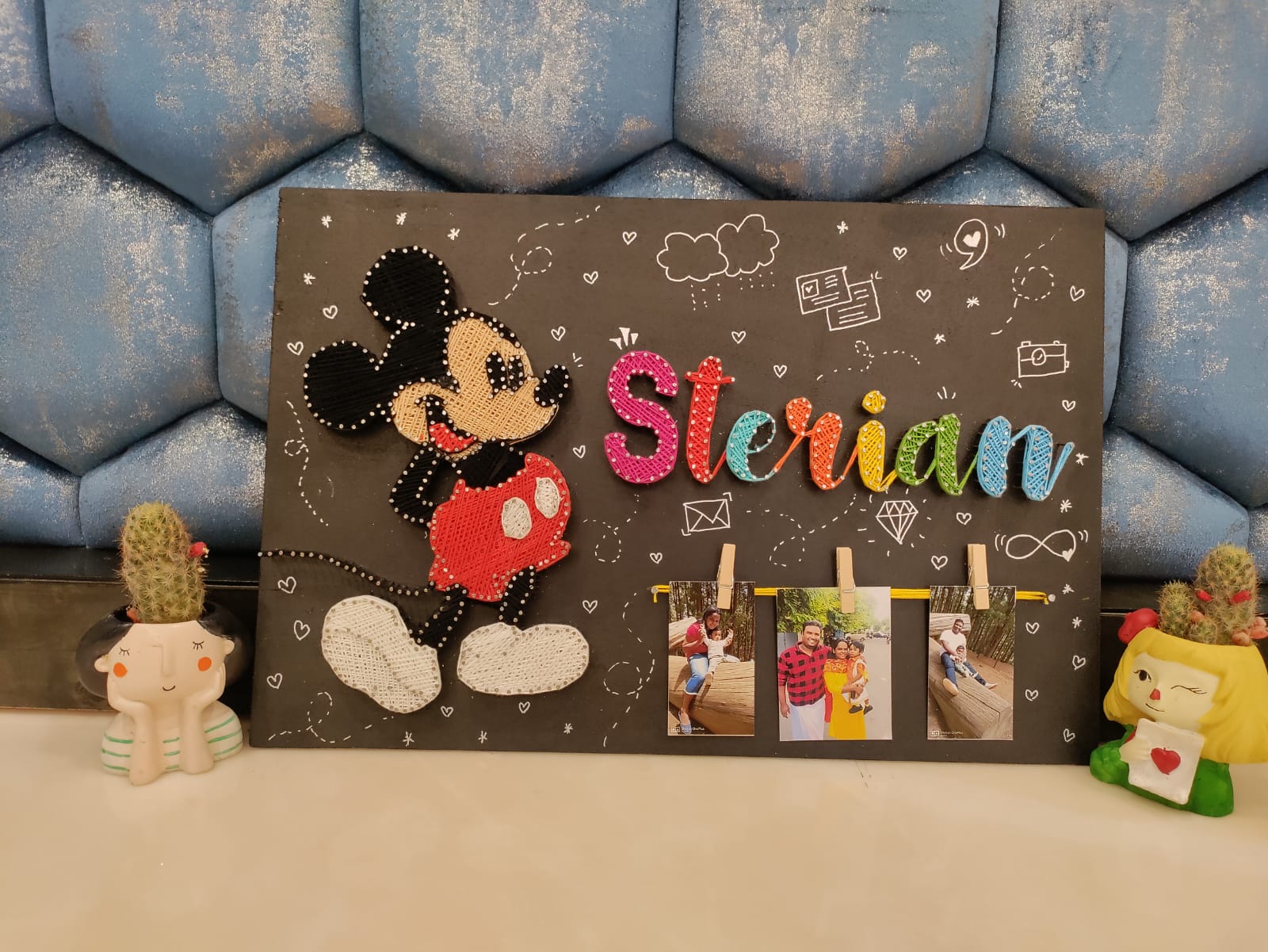 Nameplate String art with Cartoon Character - WeGift
