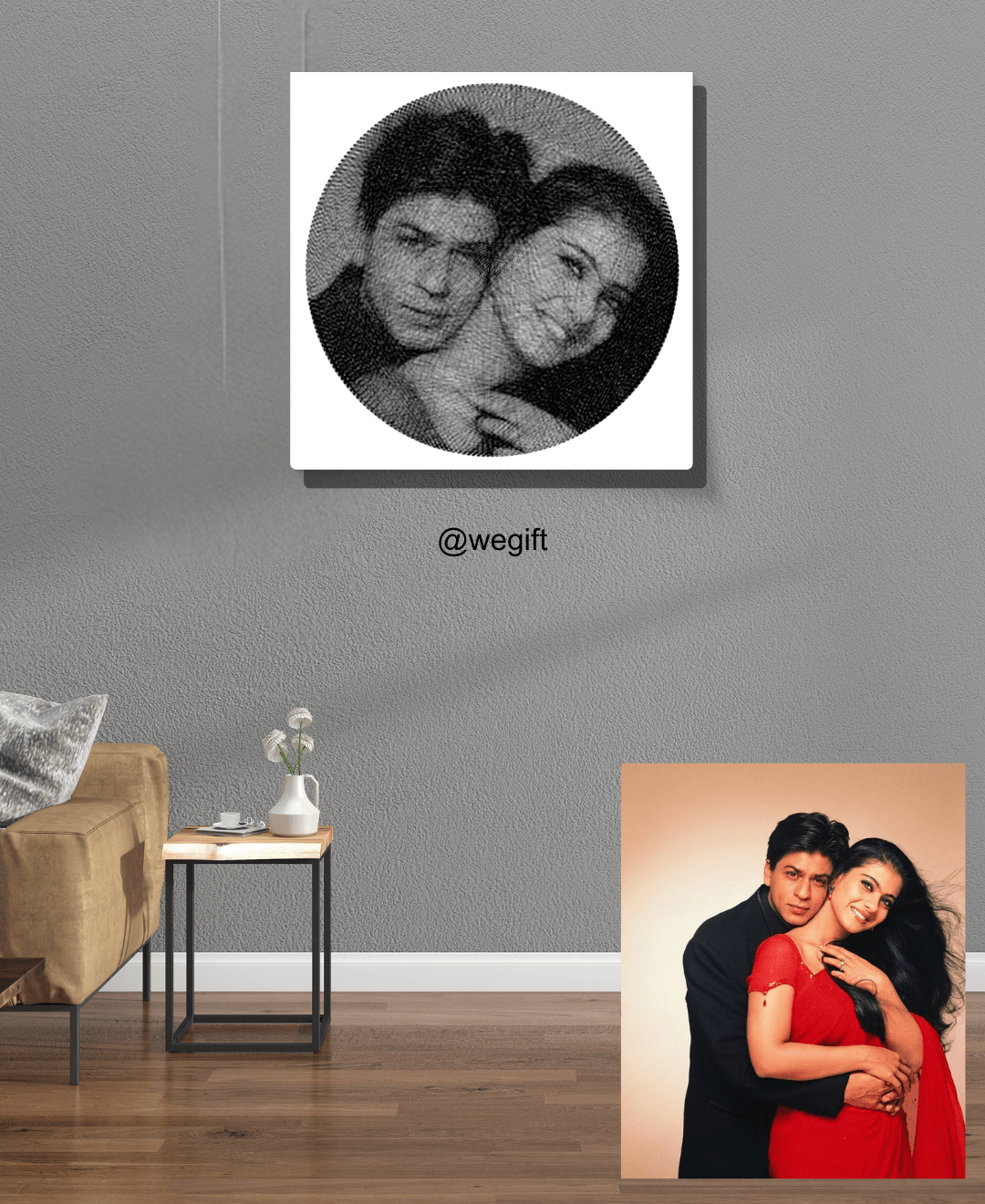 Romantic Couple String Art Portrait | Handmade Personalized Gift - WeGift