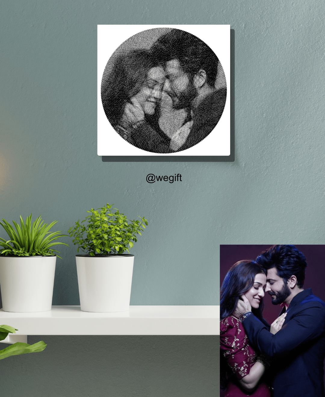 Romantic Couple String Art Portrait | Handmade Personalized Gift - WeGift