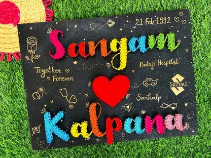 String Art Couple Name with Heart - WeGift