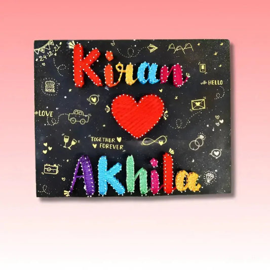 String Art Couple Name with Heart - WeGift