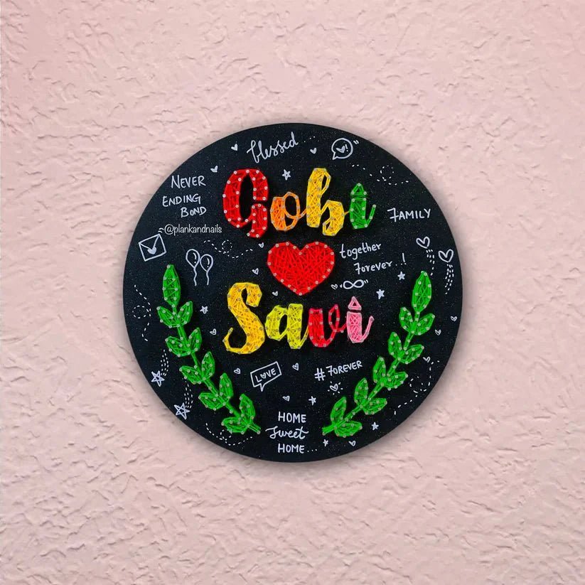 Two Names with Leafs: String art for Anniversary - WeGift