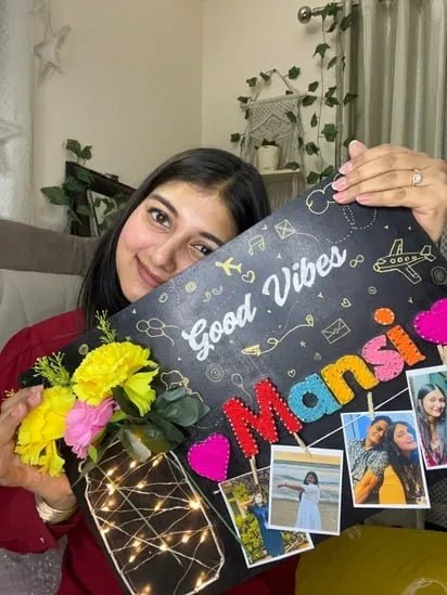 Close-up of intricate thread detail on personalized name string art, unique craft India. - Stitch&Gift